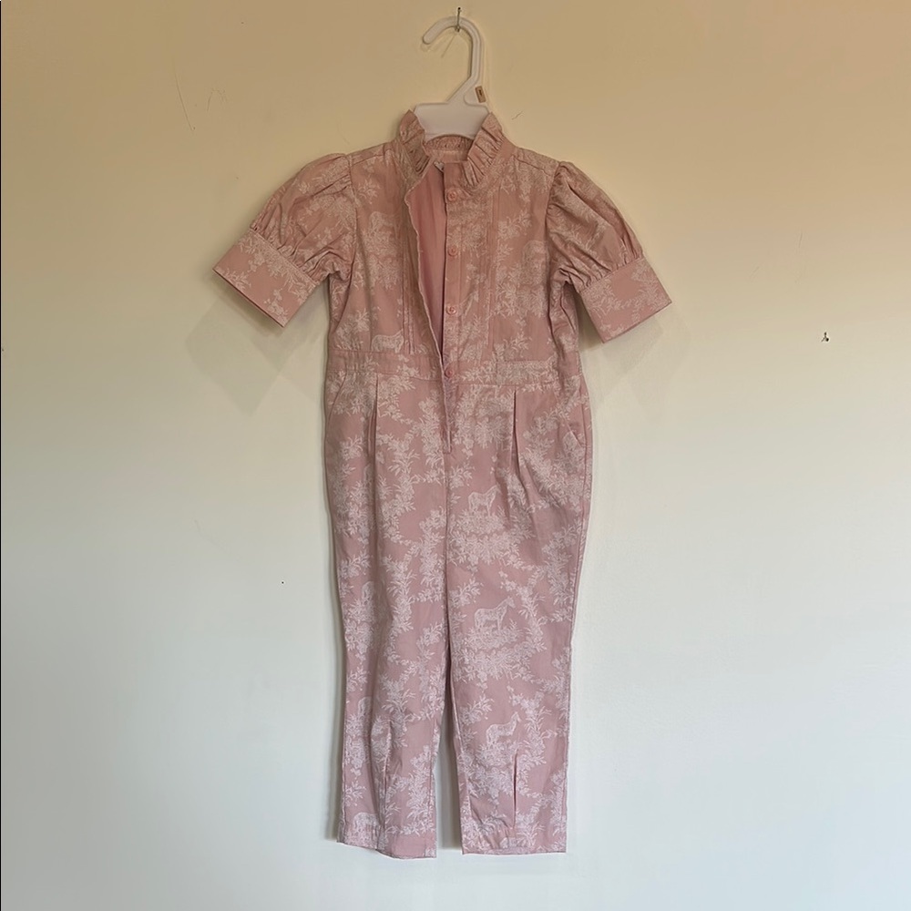 Janie and Jack Pink Textured Jumpsuit